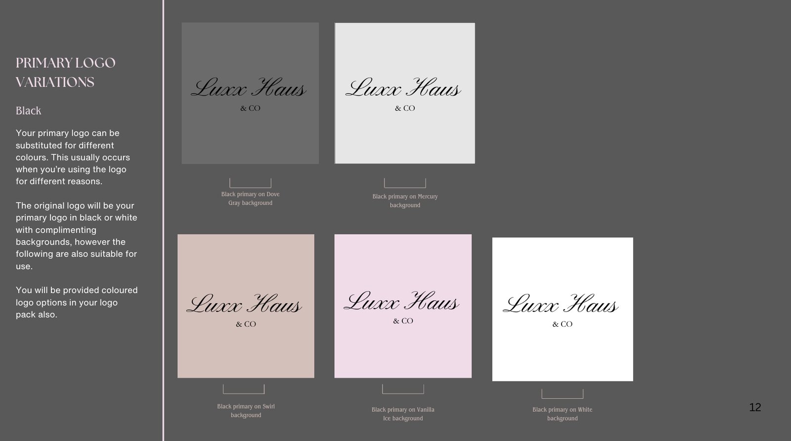 Luxx Haus & Co primary logo variations