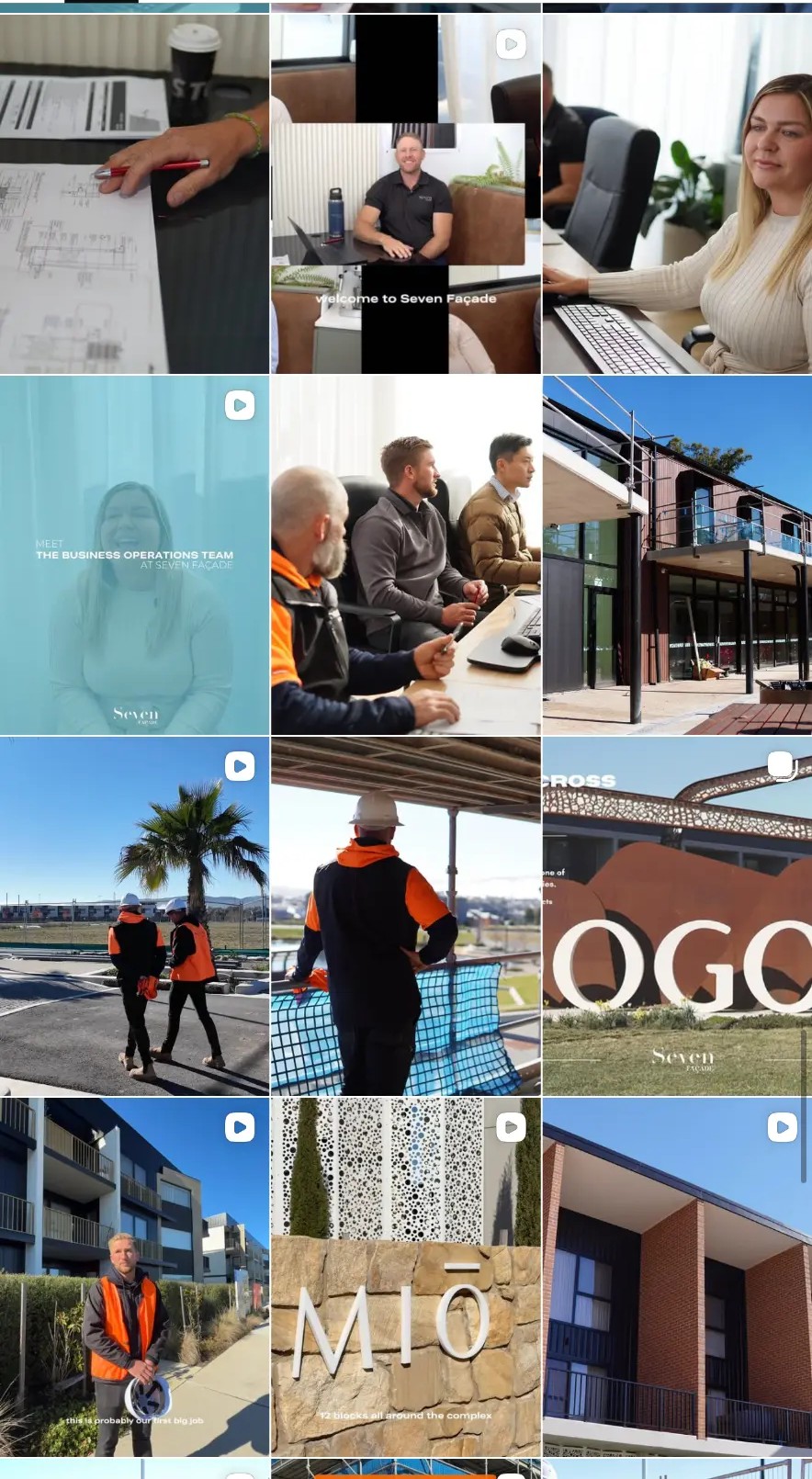 Seven Facade Instagram feed design