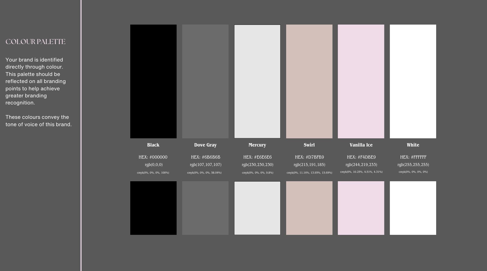 Luxx Haus & Co colour palette